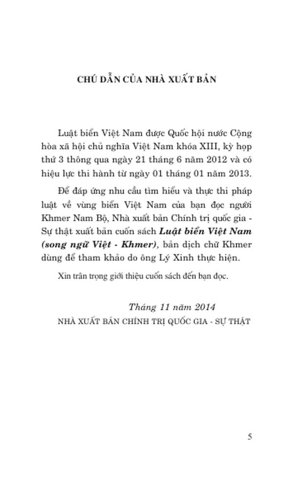 Luật Biển Việt Nam (Song Ngữ Việt - Khmer) 2